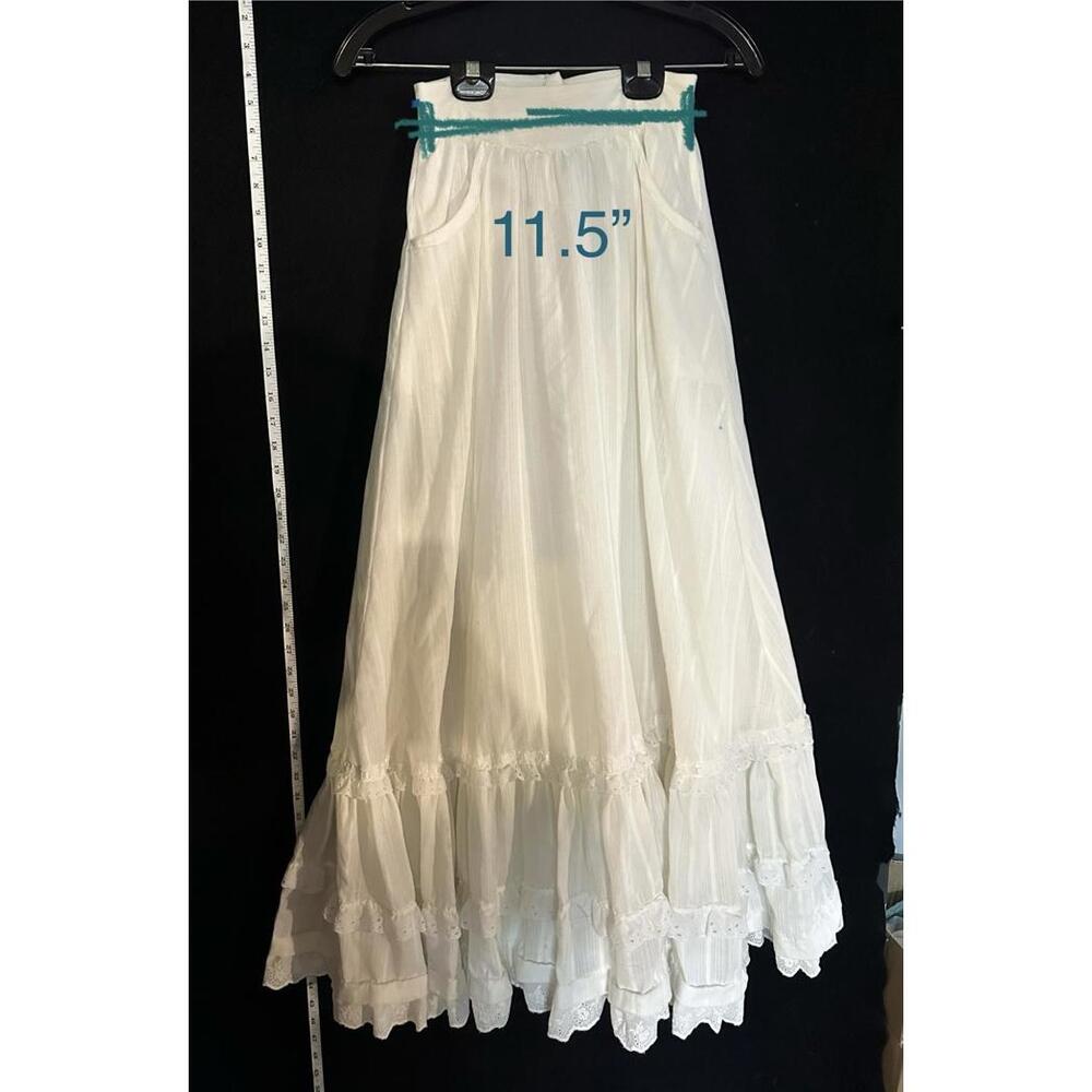 Unbranded Long Cotton Lined and Ruffled Hippie Maxi Skirt